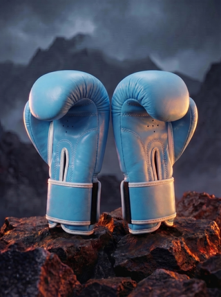 Boxhandschuhe Babyblau